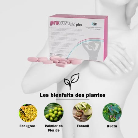 Procurves Plus (60 gélules) - Pilules volume poitrine pour travesti