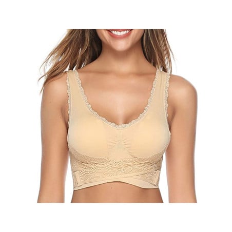 Soutien-gorge push-up croisé chair - Soutiens-gorge sexy pour travestis