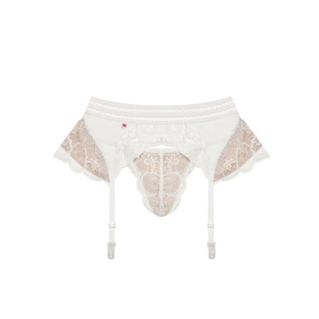 Porte-jarretelles blanc à voilette - Portes-jarretelles pour travestis