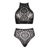 Ensemble noir sexy crochet - Ensemble lingerie sexy pour travestis Ensemble noir sexy crochet - Ensemble lingerie sexy pour travestis