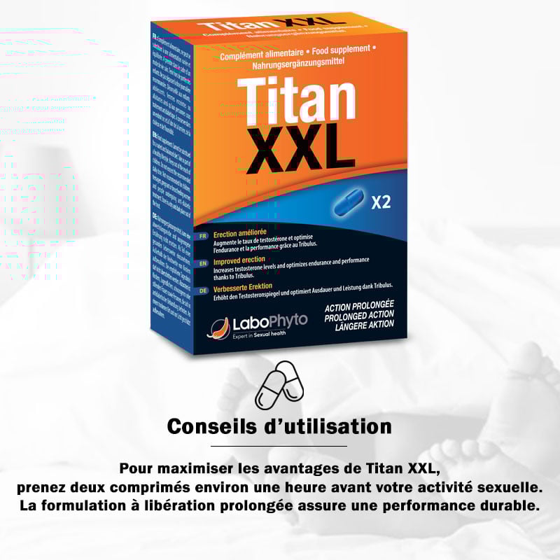 Aphrodisiaque Titan XXL (2 comprimés) - Aphrodisiaques pour travestis