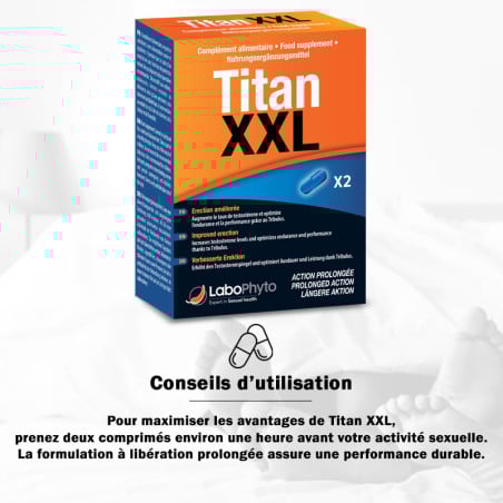 Aphrodisiaque Titan XXL (2 comprimés) - Aphrodisiaques pour travestis