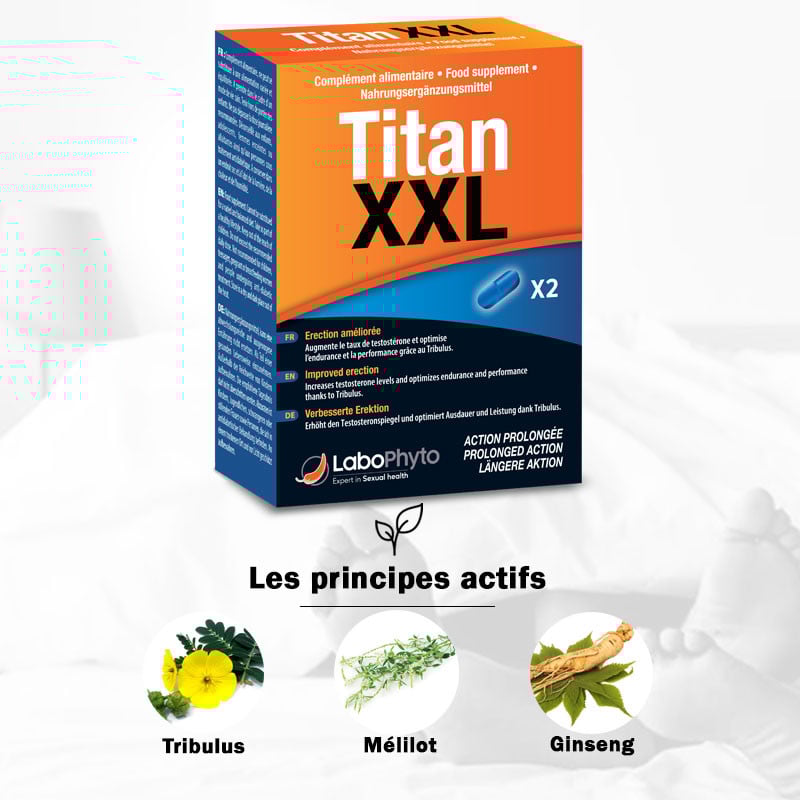Aphrodisiaque Titan XXL (2 comprimés) - Aphrodisiaques pour travestis