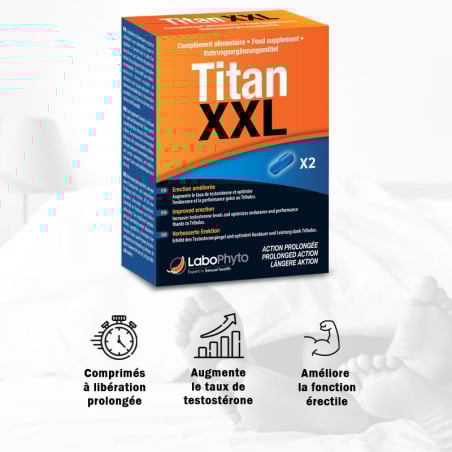 Aphrodisiaque Titan XXL (2 comprimés) - Aphrodisiaques pour travestis