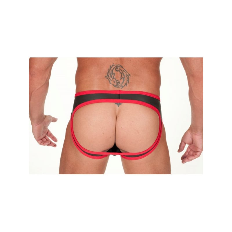 Short Open Back rouge en néoprène - Lingerie for Crossdressers