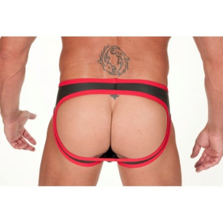 Short Open Back rouge en néoprène - Lingerie for Crossdressers