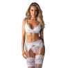 Ensemble séduisant blanc 3 pièces - Ensemble lingerie sexy pour travestis Ensemble séduisant blanc 3 pièces - Ensemble lingerie sexy pour travestis