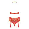 Ensemble glamour rouge 3 pièces - Ensemble lingerie sexy pour travestis