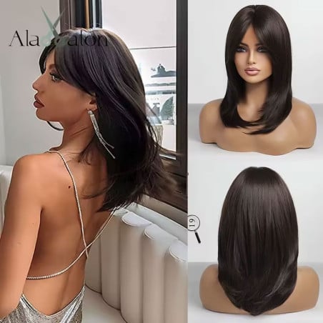 Perruque brune Eliza - Perruques pour travestis