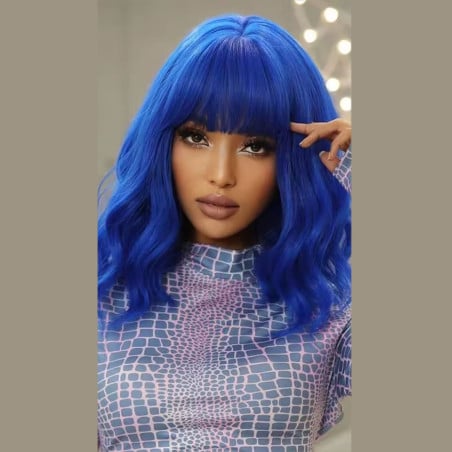 Perruque bleue Whoopi - Perruques pour travestis Perruque bleue Whoopi - Perruques pour travestis