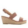 Sandales compensée beige foncé daim - Sandales grandes tailles pour travestis Sandales compensée beige foncé daim - Sandales grandes tailles pour travestis