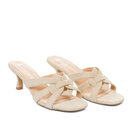 Mules blanc cassé - Mules grandes tailles pour travestis