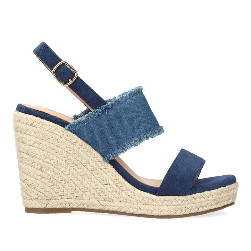 Denim Espadrille Sandals - Open hells and mules