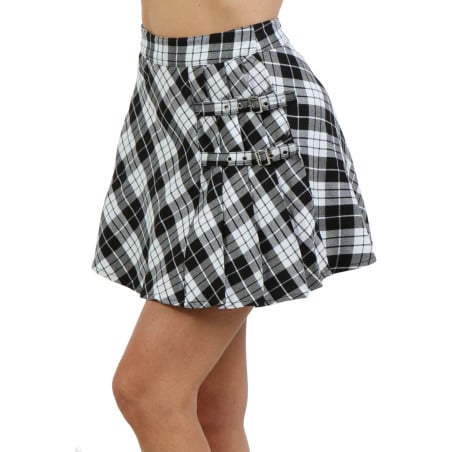 Jupe à carreaux avec boucles décoratives - Jupes pour travestis