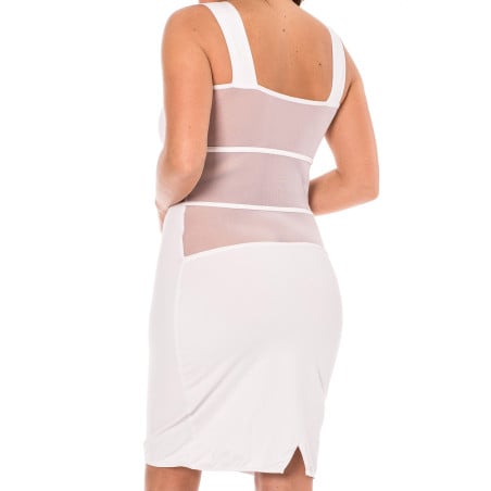 Robe sensuelle et habillée avec maille transparente blanche - Robes pour travestis