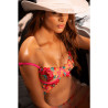 Nuisette en résille et dentelle florale rose et string - Nuisettes pour travestis