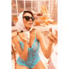 Combishort en dentelle transparente turquoise - Combinaisons sexy pour travestis Combishort en dentelle transparente turquoise - Combinaisons sexy pour travestis