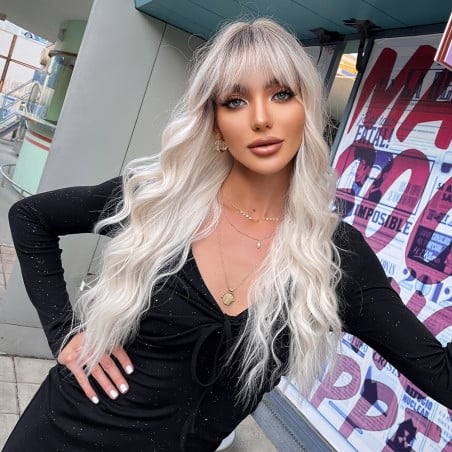 Perruque blonde platine Zora - Perruques blondes pour travestis
