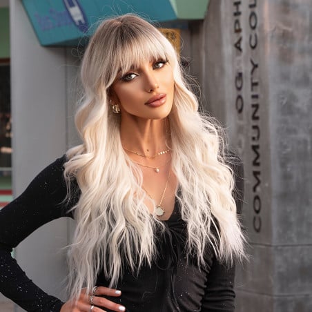 Perruque blonde platine Zora - Perruques blondes pour travestis