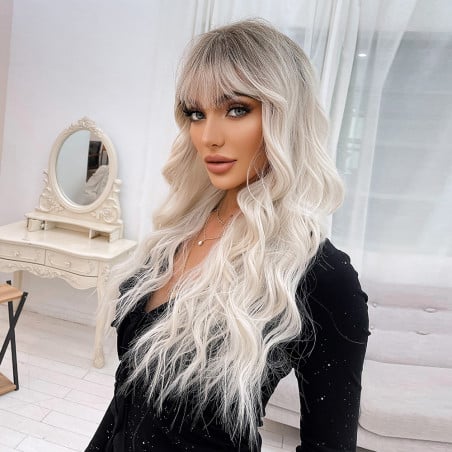 Perruque blonde platine Zora - Perruques blondes pour travestis