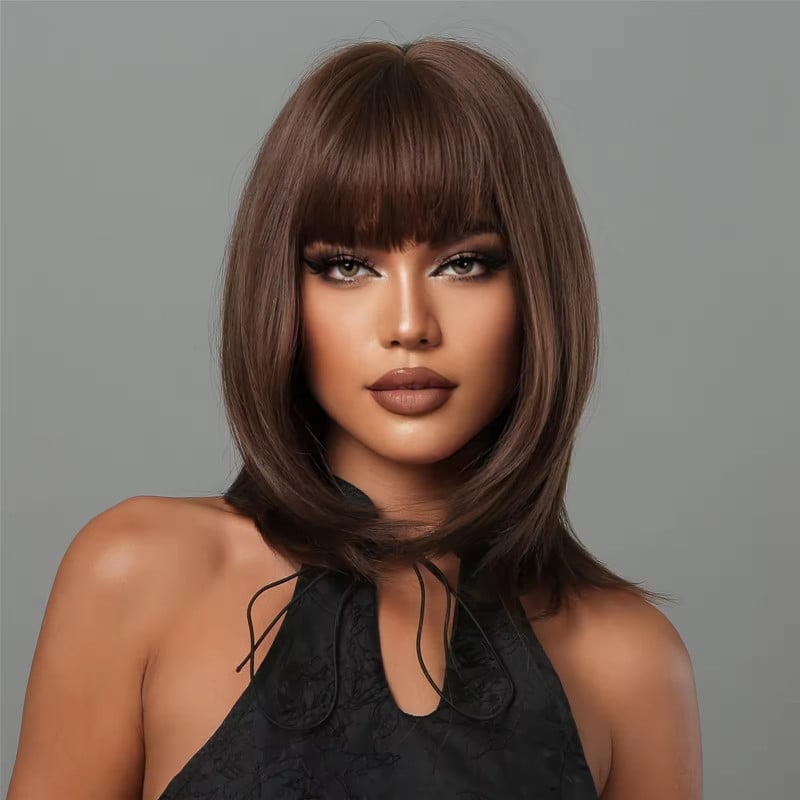Alka brown wig - Chestnut