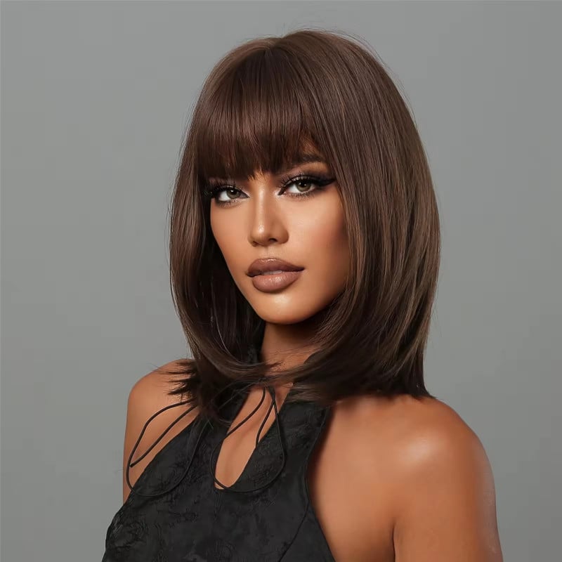 Alka brown wig - Chestnut