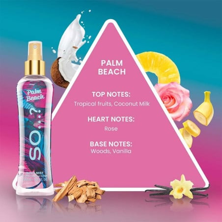 Brume parfumé Palm Beach Coco, Ananas, Vanille boisée (200ml) - Beauté des travestis