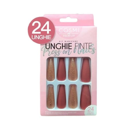 Faux ongles autocollants Rosé Doré - Faux Ongles pour travestis Faux ongles autocollants Rosé Doré - Faux Ongles pour travestis