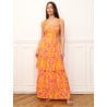 Robe évasée à volants et fleurs - Robes pour travestis Robe évasée à volants et fleurs - Robes pour travestis