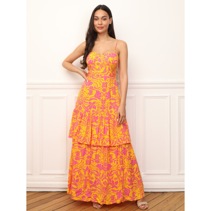 Robe évasée à volants et fleurs - Robes pour travestis