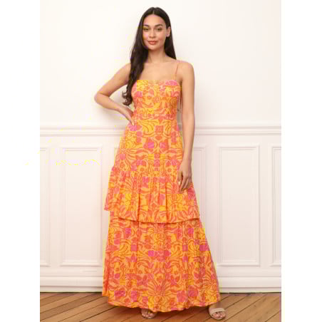 Floral Ruffled Flared Dress - Dresses Floral Ruffled Flared Dress - Dresses