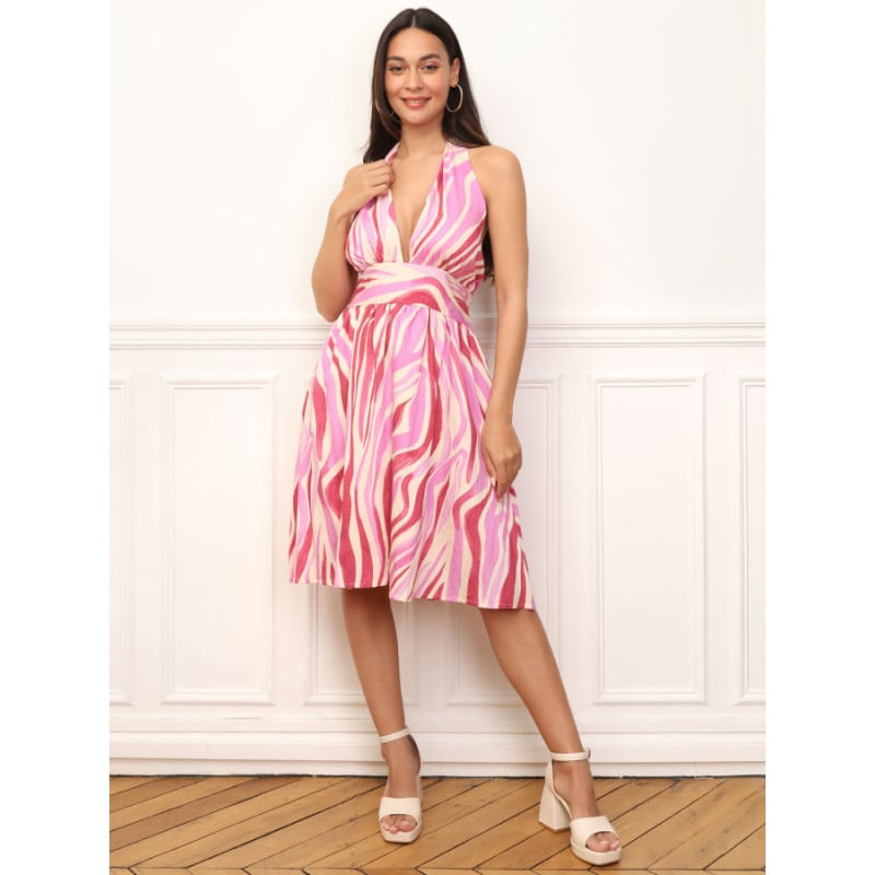 Robe évasée à motif zébré - Robes pour travestis