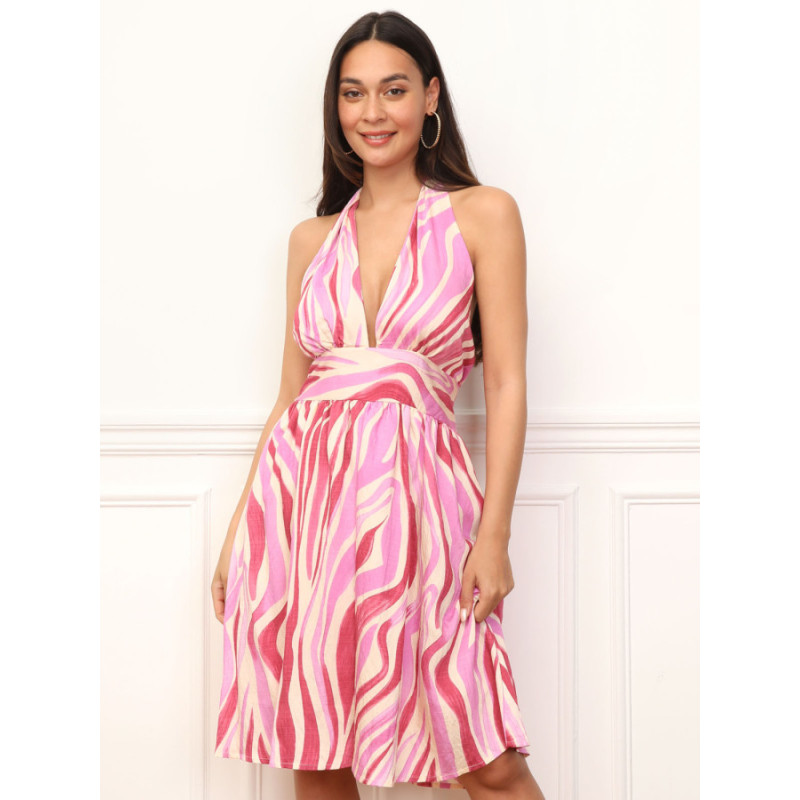 Robe évasée à motif zébré - Robes pour travestis