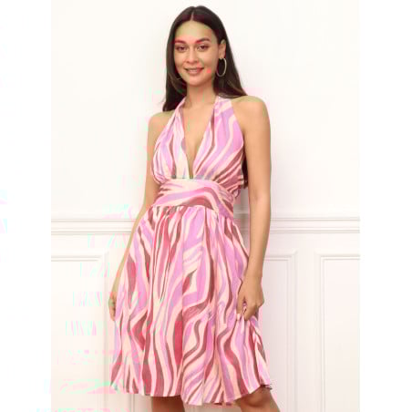 Robe évasée à motif zébré - Robes pour travestis