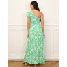 Robe fleurie asymétrique à volants - Robes pour travestis Robe fleurie asymétrique à volants - Robes pour travestis