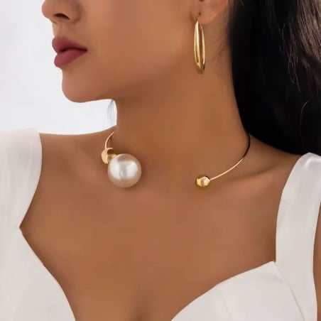 Collier jonc et perle - Necklaces
