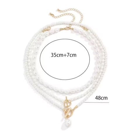 Collier triple en perles - Colliers pour travestis Collier triple en perles - Colliers pour travestis