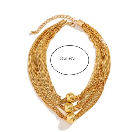 Collier 3 perles dorées - Colliers pour travestis