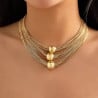 Collier 3 perles dorées - Colliers pour travestis Collier 3 perles dorées - Colliers pour travestis