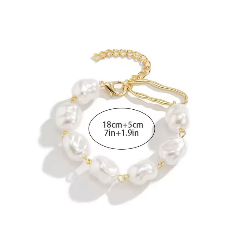 Asymmetrical Pearl Bracelet - Stretch bracelets