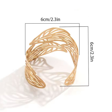 Gold Leaf Cuff - Stretch bracelets