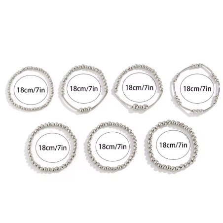 Bracelet multiple perles argentées - Bracelets pour travestis Bracelet multiple perles argentées - Bracelets pour travestis