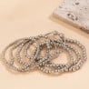 Bracelet multiple perles argentées - Bracelets pour travestis Bracelet multiple perles argentées - Bracelets pour travestis