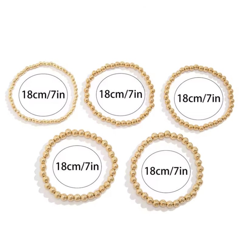 Bracelet multiple perles dorées - Bracelets pour travestis