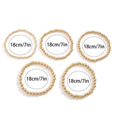 Bracelet multiple perles dorées - Bracelets pour travestis