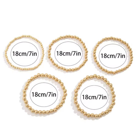 Gold Beaded Multi-Bracelet - Stretch bracelets Gold Beaded Multi-Bracelet - Stretch bracelets