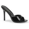 Mules à talons noires vernies - Chaussures grandes tailles pour travestis Mules à talons noires vernies - Chaussures grandes tailles pour travestis