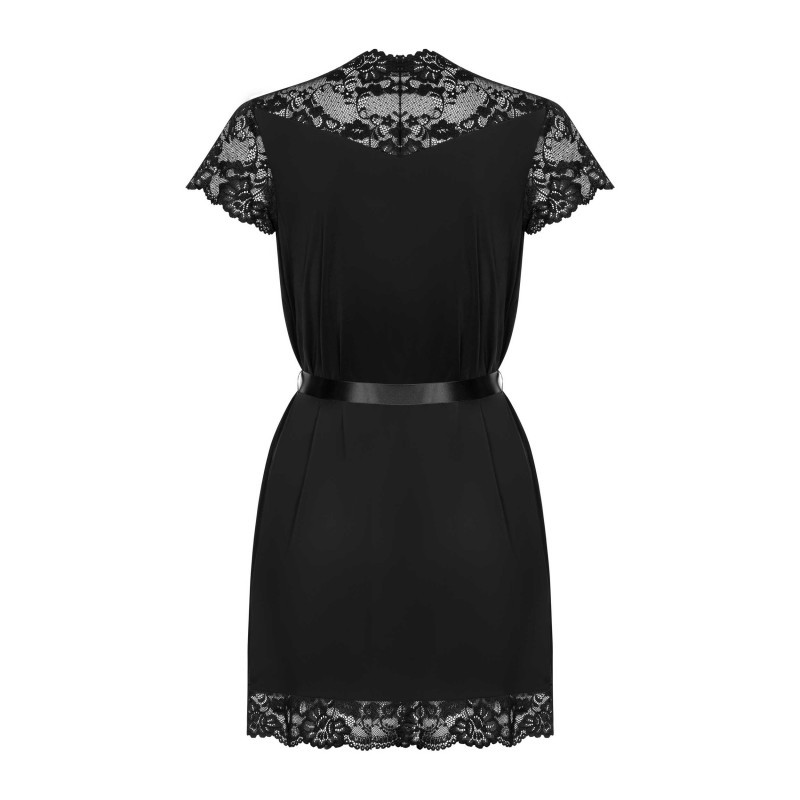 Black Lace Bathrobe - Babydolls for cross-dressers