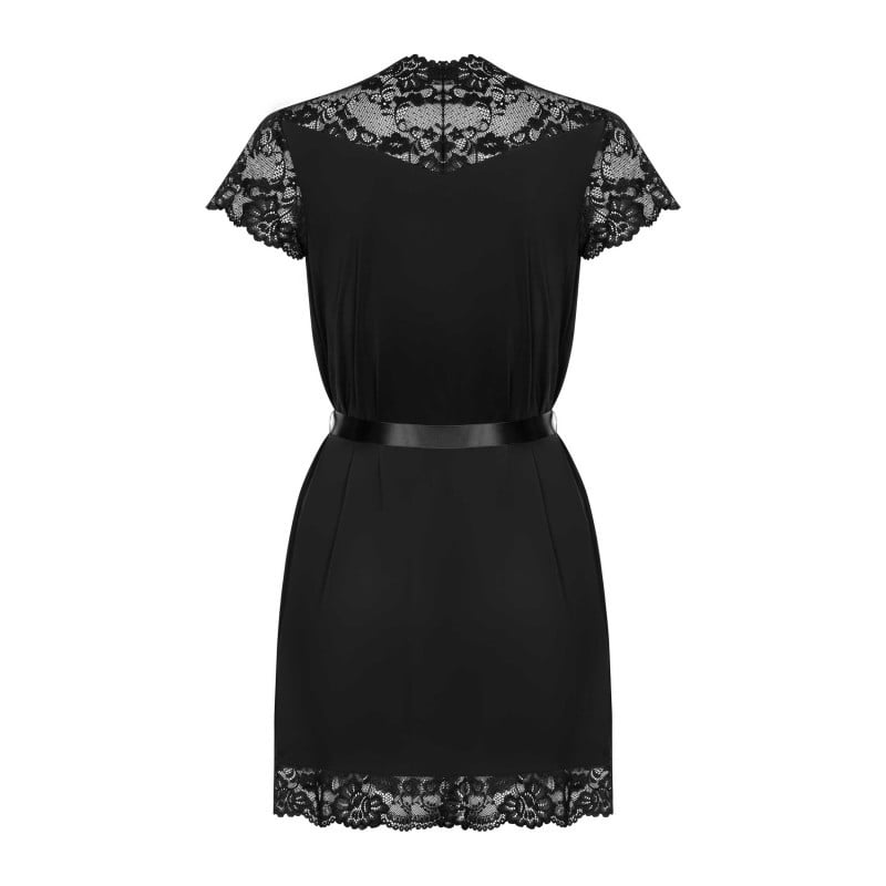 Peignoir noir en dentelles - Déshabillés pour travestis