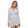 White Sheer Velour Blouse Dress - Dresses White Sheer Velour Blouse Dress - Dresses